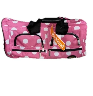 Rockland Rolling Pink Dot Duffel Bag 22", NEW W/TAGS - Image 1 of 4