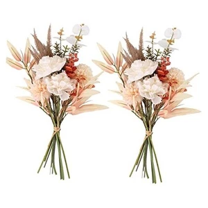 2 Bouquets Fake Flowers Artificial Flowers Bouquet Silk Flowers for Home Decor - Picture 1 of 8
