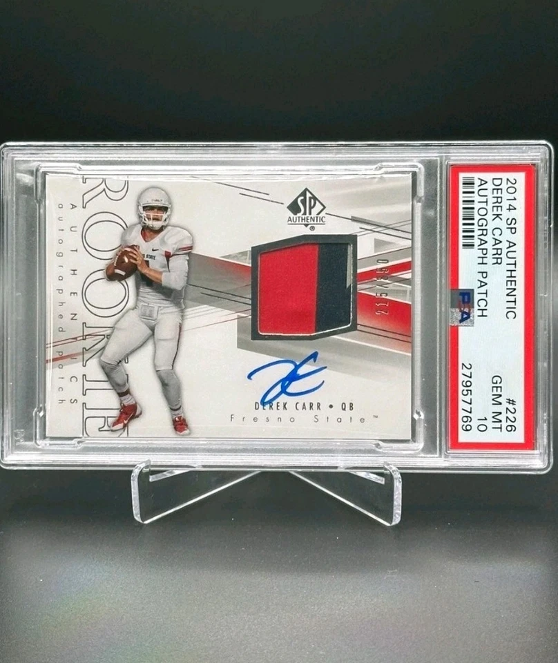 2014 SP Authentic Derek Carr RPA RC Rookie Patch Autograph /350 PSA 10 Auto #226 - Image 1 of 1