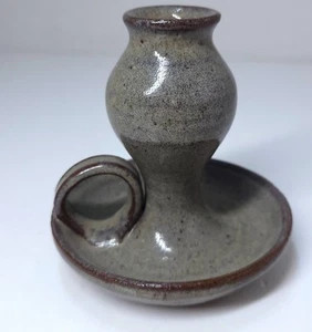 Studio Pottery JT 88 Signed Stoneware Chamber Candlestick Holder - Bild 1 von 9