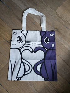 90er Sailor Moon Beutel aus Leinen Artemis Luna Beidseitig Druck, Top Zustand - Bild 1 von 1