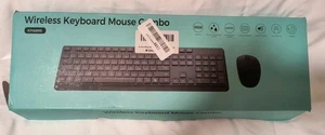 Multi-Device Wireless Keyboard and Mouse Black Brand New Open Box - Picture 1 of 7