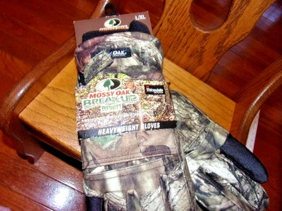 Mossy Oak Breakup Camo Gloves L/XL 3M Thinsulate Waterproof Fleece Lined NWT - Image 1 of 4