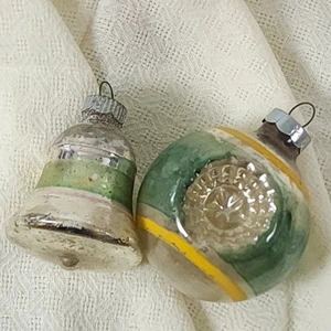 2 campanas reflectoras de doble sangría adornos navideños de vidrio Brite brillante vintage EE. UU. - Imagen 1 de 12
