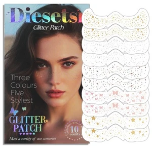Face Glitter Freckles Makeup Patches - 10 Count Cute Sparkling Fake Freckles ... - Picture 1 of 9