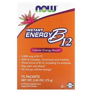 Now Foods Instant Energy B-12 2000 mcg 75 Packets 1 g Each GMP Quality Assured, - Picture 1 of 3