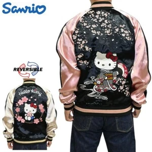 SANRIO CHARACTERS Hello Kitty Sukajan Reversible Size L New Black 2025 - Picture 1 of 12