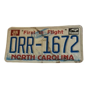 North Carolina License Plate 1991 DRR-1672 Red White Blue Man Cave Collector - Picture 1 of 2