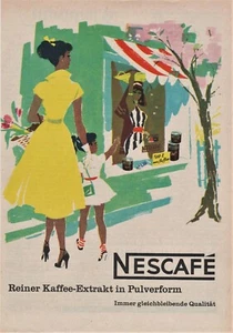 Cartel original vintage estampado NESCAFE NESTLE CAFÉ ÁRABE c.1955 - Imagen 1 de 1