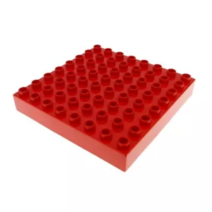 1x Lego Duplo Building Plate Thick 8x8 B-Ware Used Red 5359 4107918 31113 - Picture 1 of 1