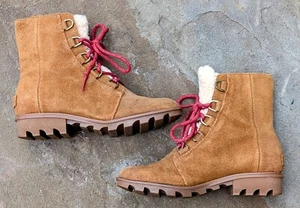 Botines Sorel Phoenix para mujer 9,5 LL3652-286 marrón camel gamuza piel de oveja usados en excelente estado - Imagen 1 de 11