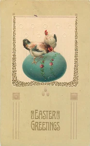 SALUDOS DE PASCUA - ART NOUVEAU - PFB 7458 - 1909 POSTAL EN RELIEVE - Imagen 1 de 2