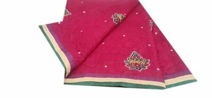 Sari marroni vintage georgette ricamati premium usati tessuto artigianale sari 1687 - Foto 1 di 9