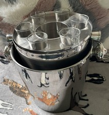 Secchio per ghiaccio in acciaio inox e set vetri
