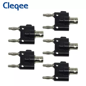 BNC Female to Dual 4mm Banana Male Plug Binding Coaxial Adapter Connector - Picture 1 of 9