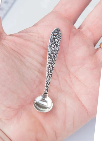 SOLID 925 Sterling silver Mini Spoon, Small spoon for baby / Sugar & Salt Spoon Cover