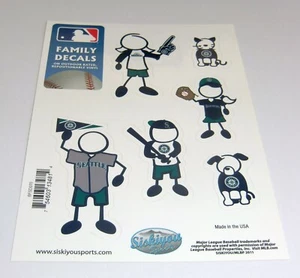 Calcomanías familiares de vinilo para exteriores de los Marineros de Seattle con licencia MLB - Imagen 1 de 3