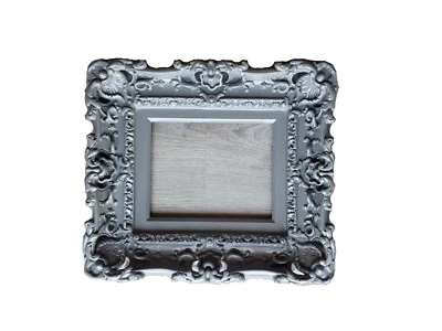 8x10 Gray Picture Frame, Baroque Ornate Style, Family Pictures Canvas, Art  - Image 1 of 4
