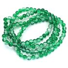 140 pcs Green Crackle Cracked Round Glass Crystal Charm Beads 6mm Craft DIY