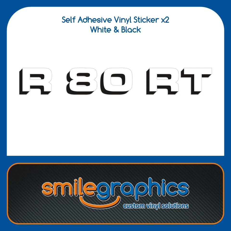 Calcomanías adhesivas para panel lateral cubierta de batería BMW R80RT blanco negro Foto 1 de 1