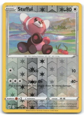 Stufful #149/192 SWSH02 Rebel Clash Common Reverse Holo LP Pokemon Card 4F - Image 1 of 2