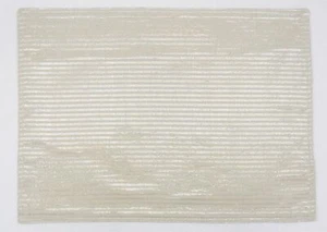 (6) Cotton Park Cottage Reversible Placemats ~ Metallic Platinum Stripe 13x18NEW - Picture 1 of 1