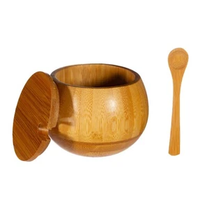 Bamboo Spice Jar With Spoon Kitchen Accessory Gift - Picture 1 of 3