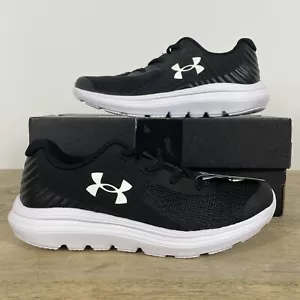 NEW BOYS GIRLS Under Armour UA BGS OUTHUSTLE Black SNEAKERS SHOES $55 13 KIDS - Picture 1 of 6