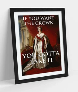 "IF YOU WANT THE CROWN"" ESLOGAN DE CITA MOTIVACIONAL - ENMARCADO ARTE PARED IMPRESIÓN IMAGEN" - Imagen 1 de 10