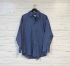 Pronto Uomo Dress Shirt Mens Size Large Button Up Long Sleeve Solid Blue