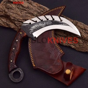 10" Hand Forged Carbon Steel Hunting Full Tang Viking Style  Karambit Knife - Picture 1 of 4