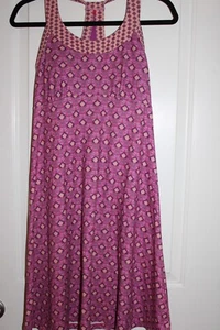 Prana Quinn Cantine Active Racerback Pink Geometric Dress Built in Bra Comfort M - Picture 1 of 6