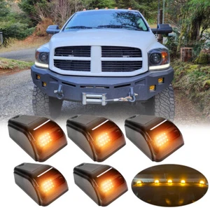 5X LED Cab Lights Solar Powered Wireless Amber Marker Running Light For Ram 3500 - Picture 1 of 16