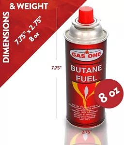 x1 GasOne Butane Fuel Canisters for Portable Camping Stoves 8oz - Picture 1 of 1