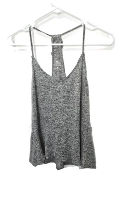 Camiseta sin mangas Hollister espalda cruzada talla pequeña negra blanca jaspeada Foto 1 de 4