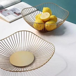 Iron Fruit Basket Fruit Container Household Drain Basket Snack Tray Candy Tray - Picture 1 of 24