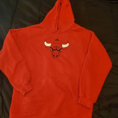 Chicago Bulls Sudadera con Capucha Roja Adidas Niños Jóvenes Talla 14/16 Sudadera con Capucha NBA Foto 1 de 4