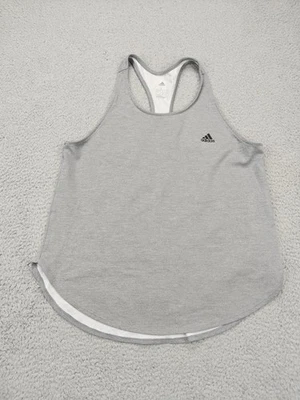 Camiseta sin mangas Adidas para mujer grande gris AEROREADY espalda deportiva gimnasio entrenamiento camisa Foto 1 de 4