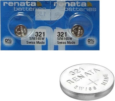 2 X RENATA 321 Watch Batteries - SR616SW - Silver 1.55v - Image 1 of 3