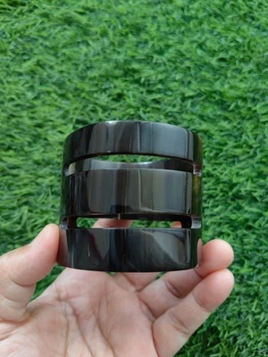 Pulseira de chifre de búfalo natural joia boêmia esculpida à mão preta marrom - Imagem 1 de 4