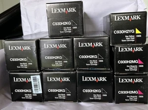 Lexmark Genuine C395 Black Magenta Yellow High Yield toner Cartridge X 10 - Picture 1 of 9