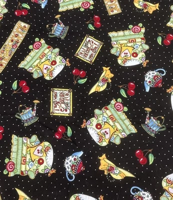 Silla amiga vintage Mary Engelbreit tela remanente hogar cerezas dulces 36x21" #20 Foto 1 de 4