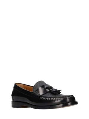 Authentic Men's Gucci Black Leather Canvas GG Supreme Tassel Loafers New $920 - Image 1 of 4