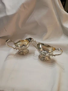 Vintage Holiday Imports versilbert verziert Zuckerdose und Milchkännchen Set - Bild 1 von 8