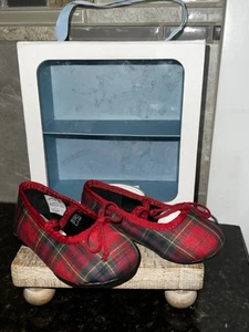 Ralph Lauren Infant Girl Layette Red PLAID Shoes Size 3 - 6 -9 Months / RARE - Picture 1 of 8