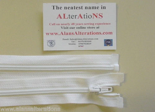 ALANSEW 122 cm Open end zip in WHITE