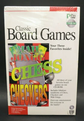 Classic Board Games PC (Vintage CD-ROM) Mah Jongg Chess Checkers *RARE - Image 1 of 4