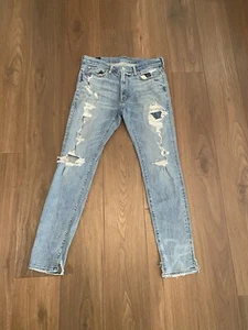 Abercrombie And Fitch Jeans Mens 32 x32 Super Skinny Stretch Distressed Denim - Picture 1 of 8