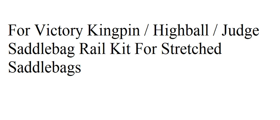 Kit de alforjes esticados para Victory Kingpin / Highball / Judge Rail - Imagem 1 de 1