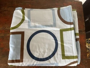 1 DWELL STUDIO Curtain Panel Lined 42x60 Blue Shapes Green Brown Geometric NEW! - Picture 1 of 7